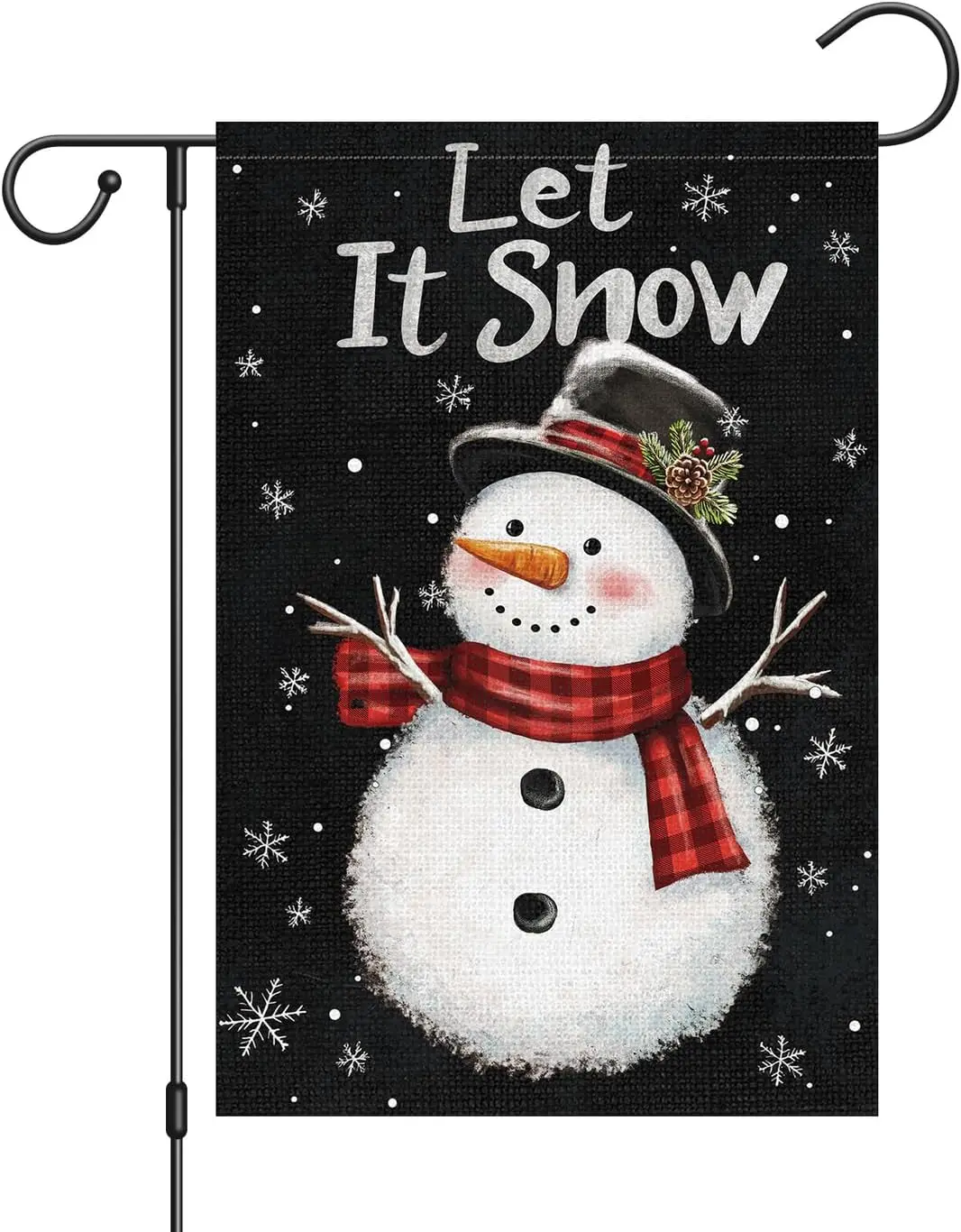 Louise Maelys Winter Snowman Garden Flag Let It Snow Double Sided 12x18 Inch Small Burlap Welcome Winter Holiday Yard Outdoor Fl