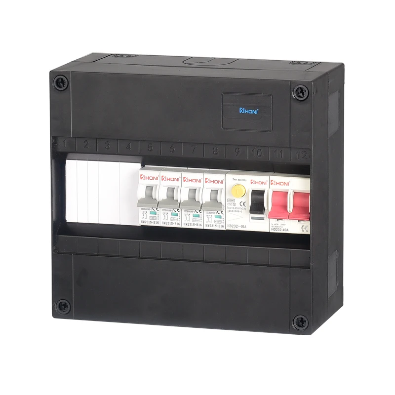 Good quality 12 loop black fuse box distribution box