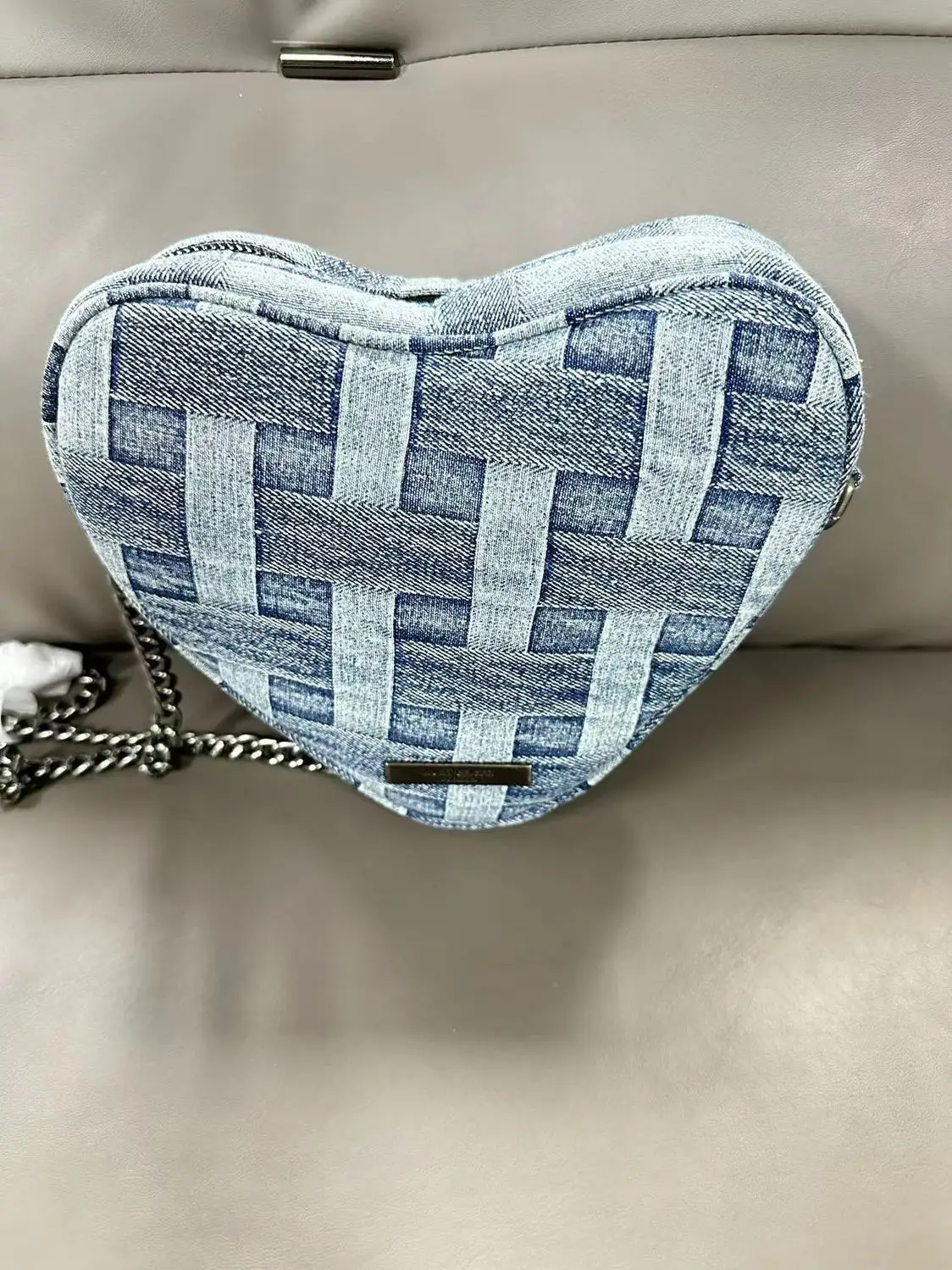 KURT GEIGER LONDON 2024 New diamond check wash denim bag fashion Single shoulder crossbody chain classic retro