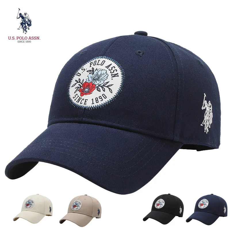 U.S. Polo Assn.Men's and Women's Baseball Cap 100% Cotton  Color Logo, Couple Breathable, Adjustable Size Fashion Sun Hat N