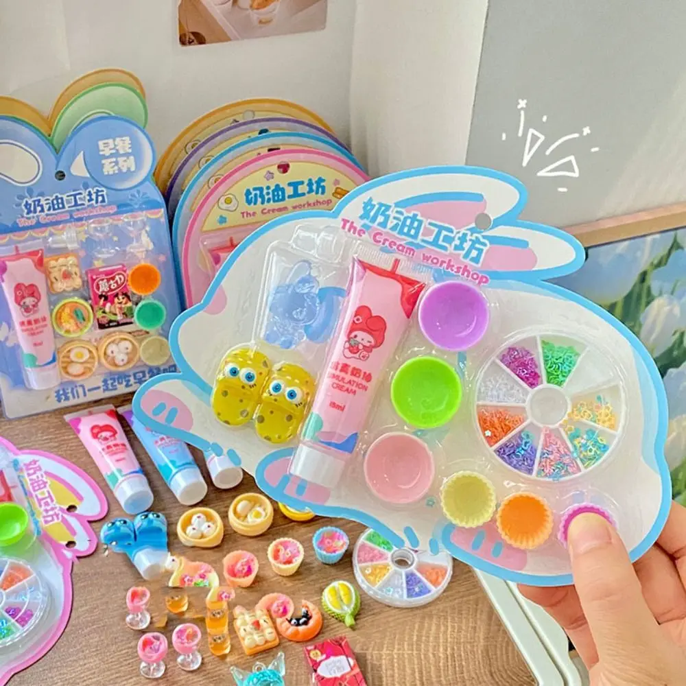 

Diy Material Breakfast Dessert Making Cartoon Handmade Simulation Cream Set Funny Small Parts Cake Model Making Toy Girls