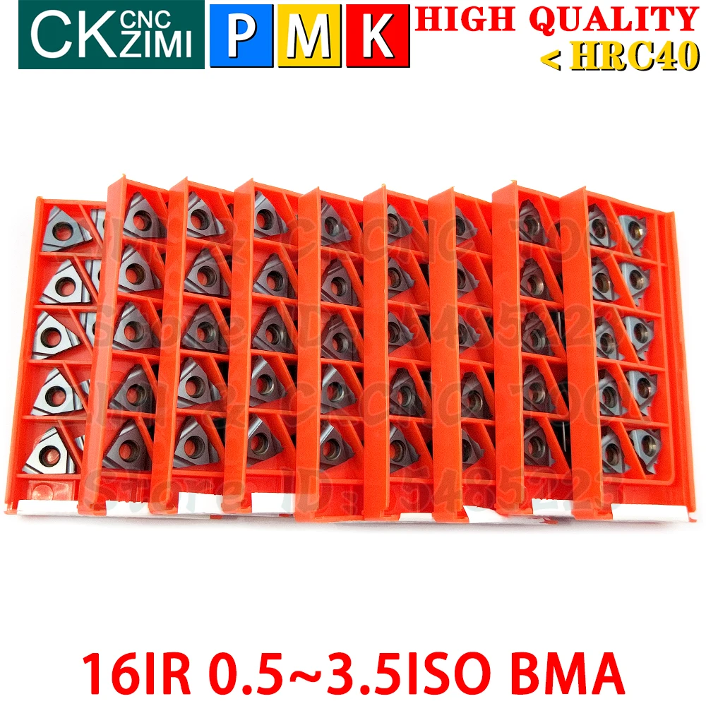 16IR 0.5 0.75 1.0 1.25 1.5 1.75 2.0 2.5 3.0 3.5 ISO BMA Carbide Inserts Thread Cutting External Turning Tools CNC Cutter Blade