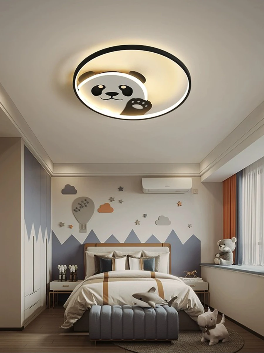 Cartoon Panda Ceiling Light, Kids' Light, Universal for Boys' & Girls' Bedrooms/Master Bedrooms, Creative Design
