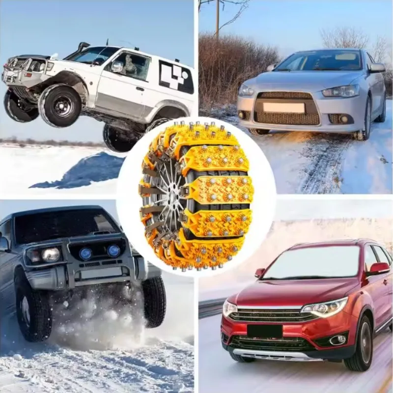 سلسلة إطارات السيارة العالمية المضادة للانزلاق لا حاجة لإطارات السيارات جاك سلاسل الثلج الخارجية ملحقات صيانة التنظيف في حالات الطوارئ