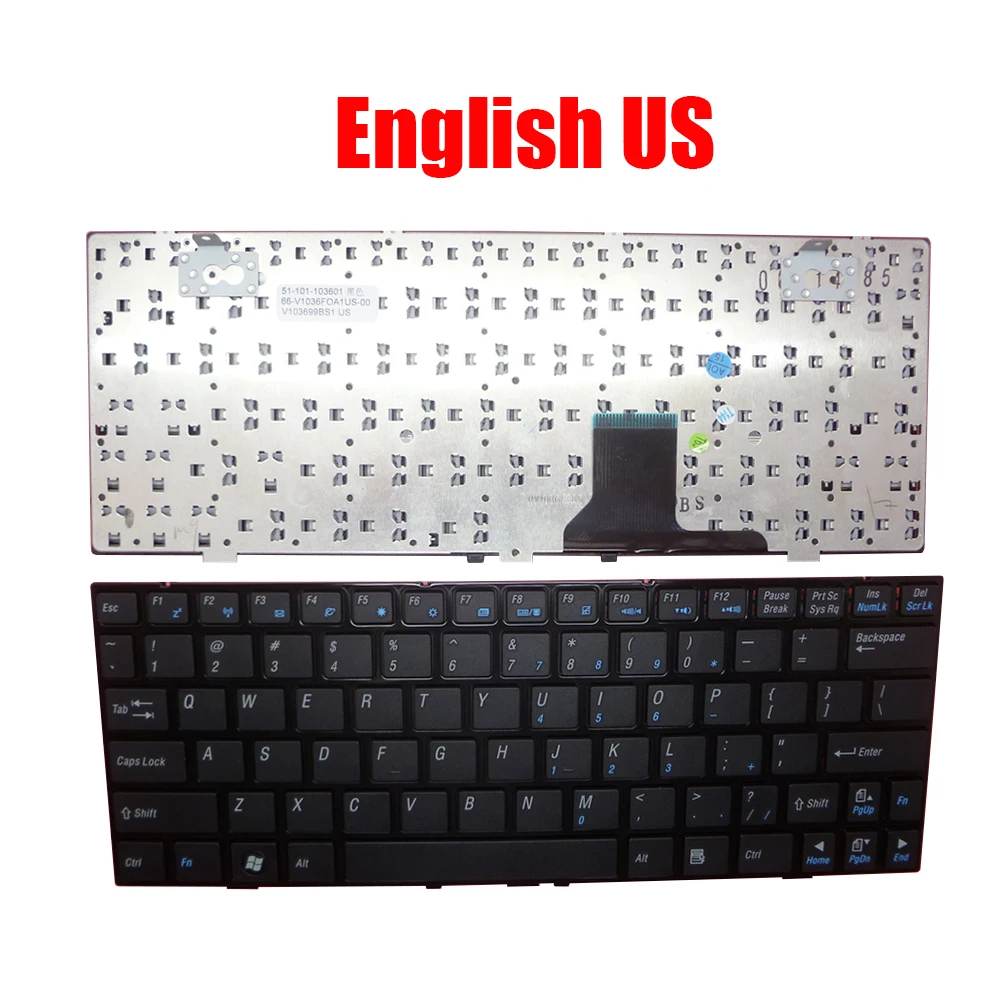 

Laptop Keyboard For E-Benton For Luffy Plus S310I V103699BS1 51-101-103601 66-V1036FOA1US-00 English US Black With Frame New