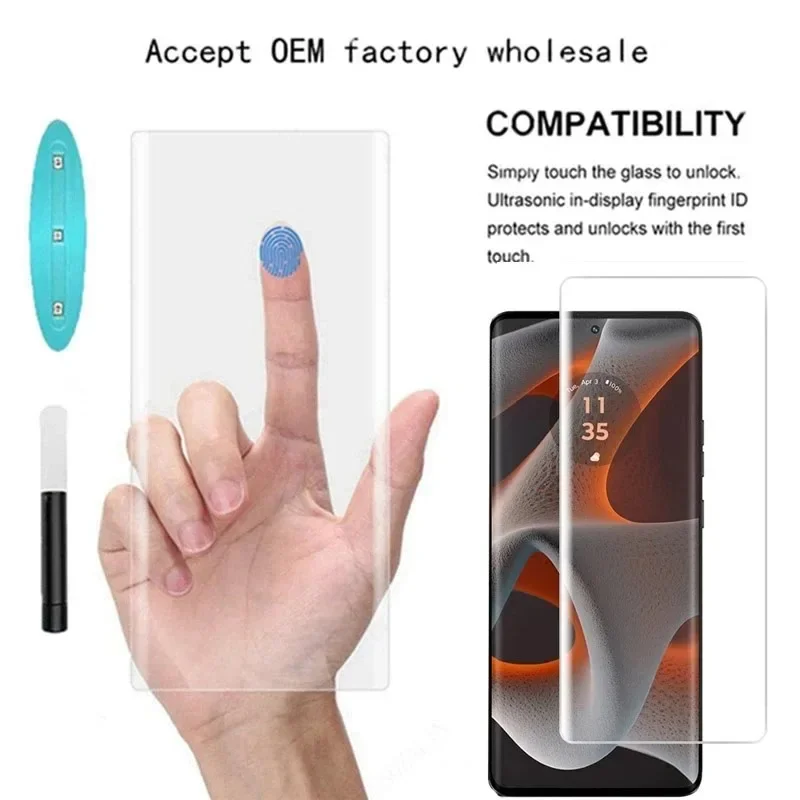 3D Curved Full Glue Tempered Glass For Motorola Moto Edge 50 Pro Screen Protector For X50 50 Ultra 50 Fusion S50 Neo UV Glass