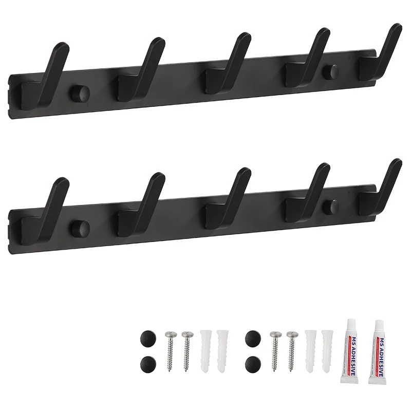 

2Pcs Coat Hooks For Wall And Door Stable Coat Rack Rail Wall Coat Rack Towel Hook For Bathroom Kitchen