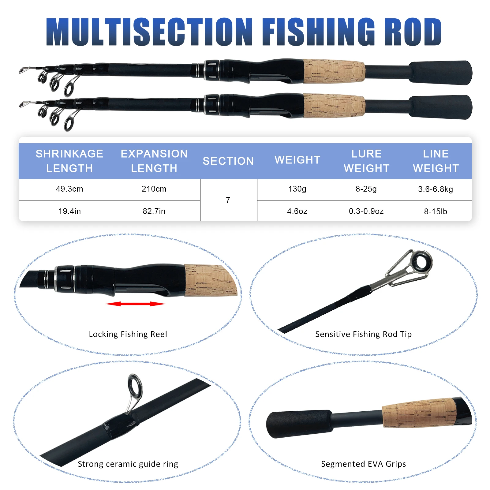 296pcs/Lot Carp Fishing Rod Reel Combo 2.1m Telescopic Pole 5.5:1 Spinning Reels Swivels Snaps Hooks Carp Fishing Tackle Bag