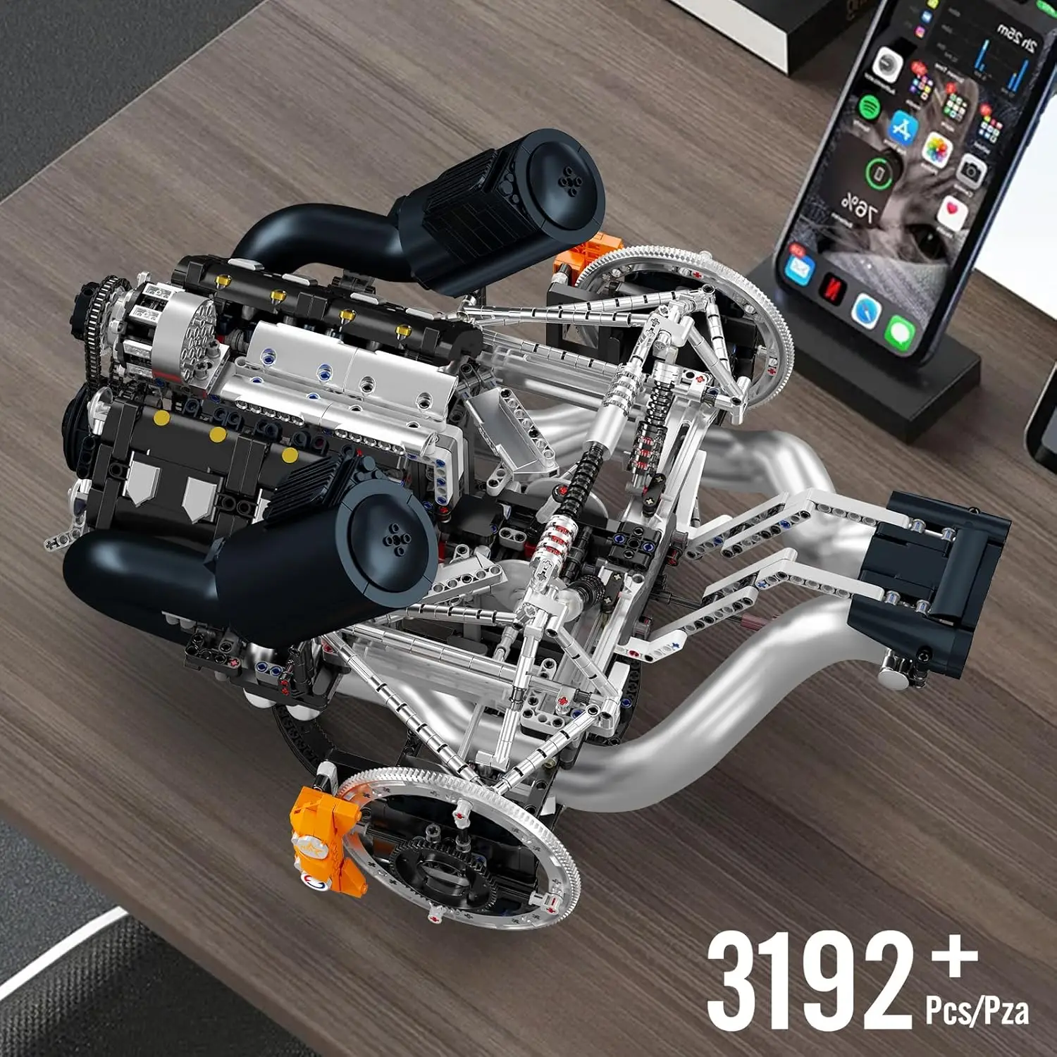 قالب الملك 10248 التقنية JZK V8 فرط المحرك اللبنات الجمعية محرك السيارة الخارقة مجموعات الالعاب الطوب للبالغين