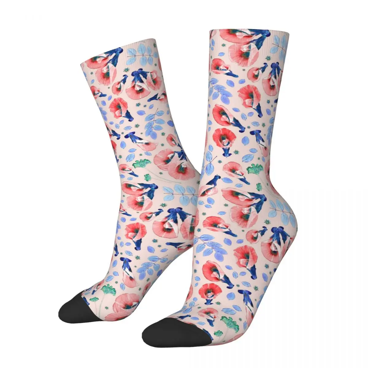 22001 G Pressed Flowers Socks Harajuku High Quality Stockings All Season Long Socks Accessories for Unisex Birthday Present