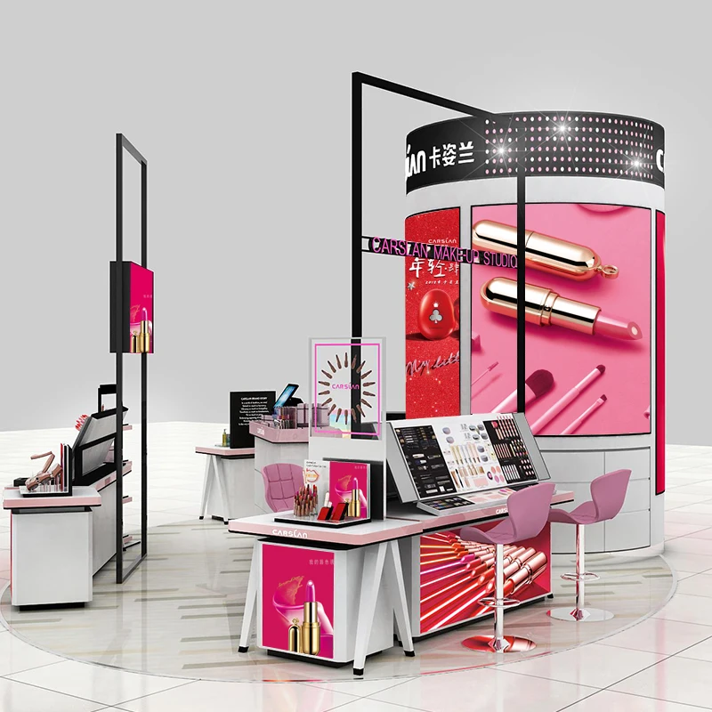 Custom. Parfum Winkel Interieur Ontwerp Warenhuis Display Meubels Winkelcentrum Cosmetische Winkel Make-Up Toonbank