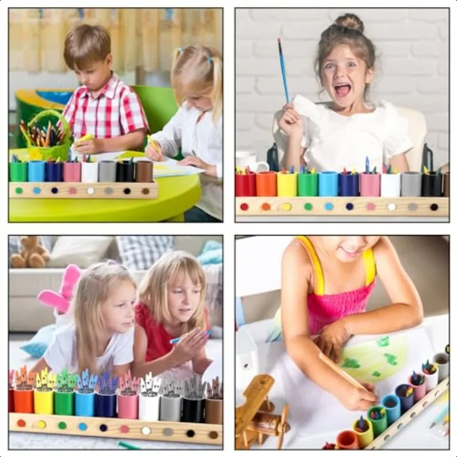 나무 색연필 홀더 펜 컨테이너 마커 주최자 교실 사무실 학교 문구 용 크레용 홀더 주최자