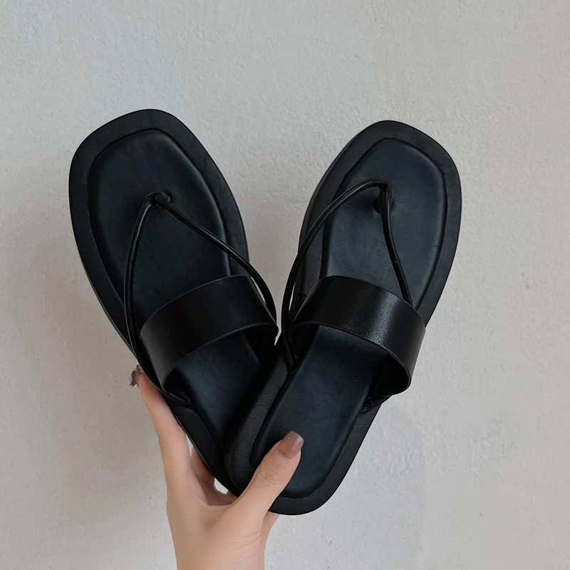 Slippers Casual Shoes Slides Slipers Women Platform Cover Toe Rubber Flip Flops Low Luxury 2024 Summer Hawaiian Flat Basic PU