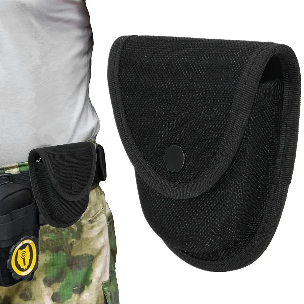 1Pcs Heavy Duty Handcuff Holster Tactical Snap Closure Cuff Case Molded Handcuff Pouch Fit Hinge & Chain Handcuffs for Duty Belt