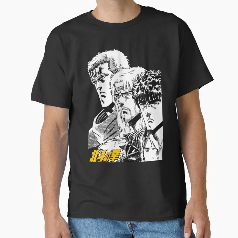 Kenshiro Fist of the North Star T‑Shirt 100% Cotton print Vintage Hokuto No Ken Anime Streetwear 0421 Casual Short Sleeve Tops
