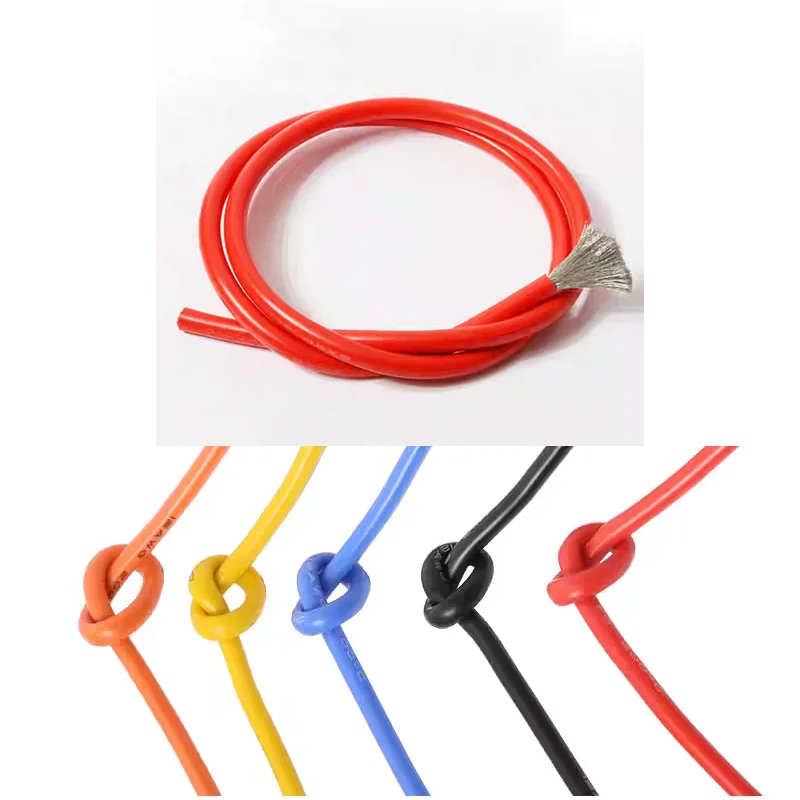 

15/16/17/18/20/22/24/26/28AWG Silicone Cable Black Red Heat-resistant Flexible Cord Super Soft Battery Charging Electrical Wires