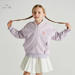 Dave Bella top da ragazza per bambini 2024 primavera nuova moda Casual soprabito lavorato a maglia dolce Sport all'aria aperta uniforme da Baseball DK1247974