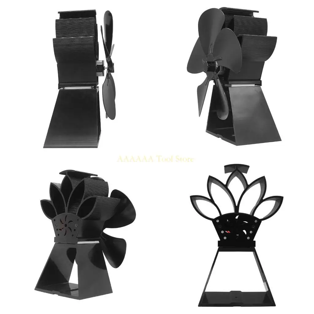

A2BE 5Blades Heat Powered Stove Fan Mini Fan Burning Fan Quiet Fireplaces Efficient Heat Distribution