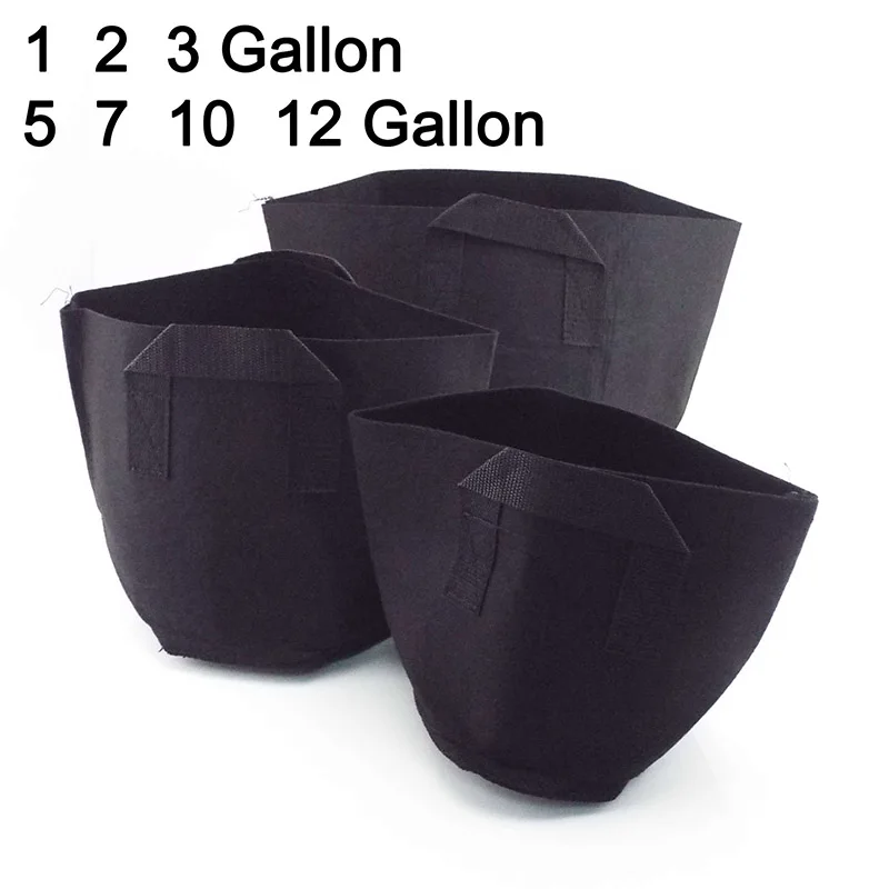 

1gal 5gal 10gal 12 Gallon Flowers veg Plant Grow Bags pots planter Tools non-woven fabric nursery growing pot for Garden yard