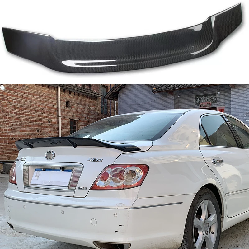 

For Toyota Mark X Ruizhi rear luggage compartment lid spoiler true carbon fiber sports modification kit 2005 2006 2007 2008 2009