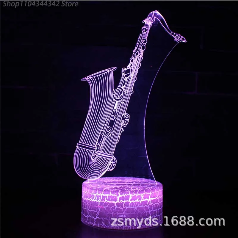 3D Acrylic Creative Piano Violin Night Light Living Room Bedhead Creative Parent Child Toy Gift Display Light USB Atmosphere Lig