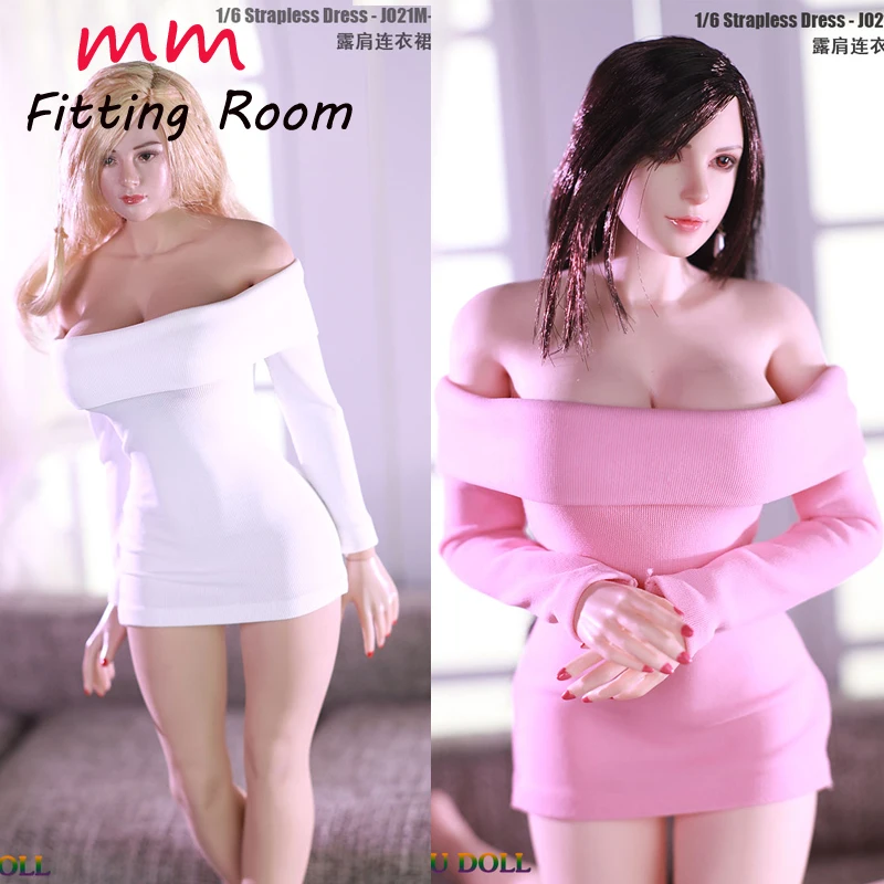 1/6 scale female dolls clothes Sexy Off Shoulder Skirt for 12'' TBLeague JIAOU DOLL action figure