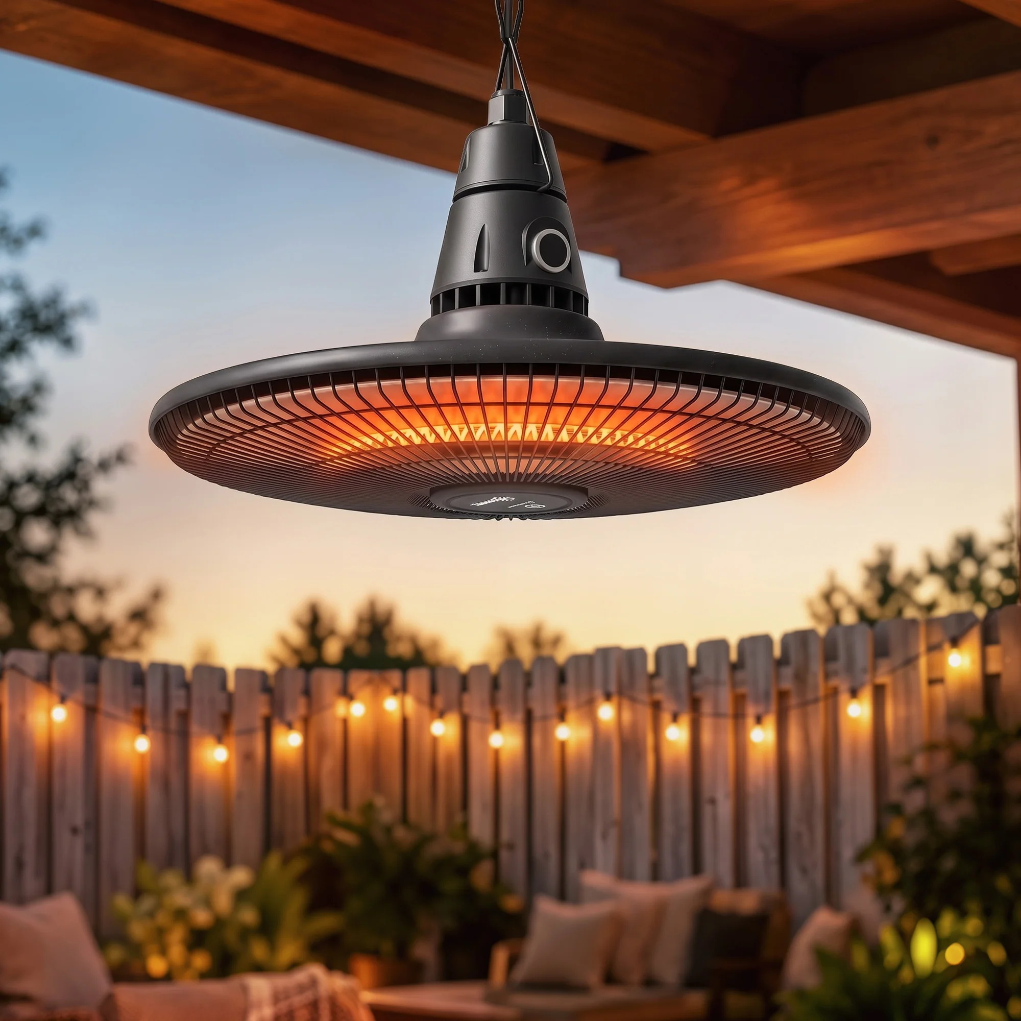 1500W Electric Patio Heater with Remote Control for Patios, Black