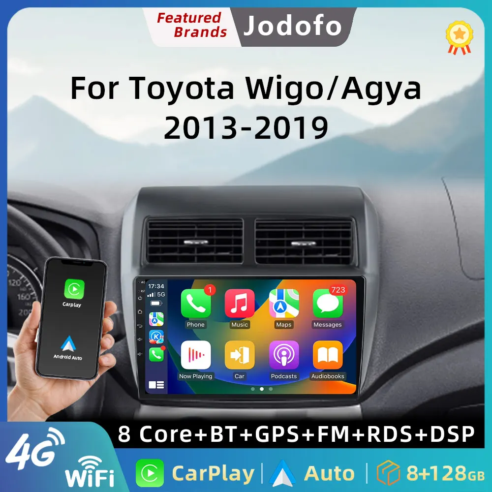 

Автомобильная магнитола для Toyota AGYA WIGO 2013-2019, GPS-навигация, стереосистема, экран без 2din