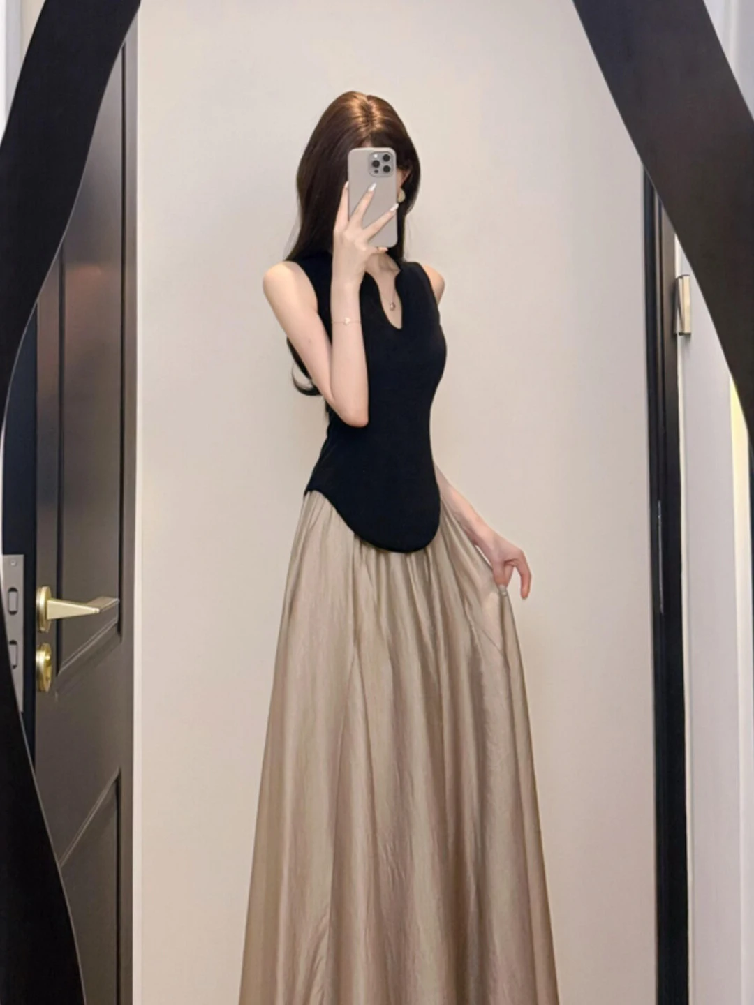 

Elegant Gentle Wind Unique Beautiful Two-Piece Set Top And Halter Skirt Comfortable Cotton Summer Fashion Women's Ensemble