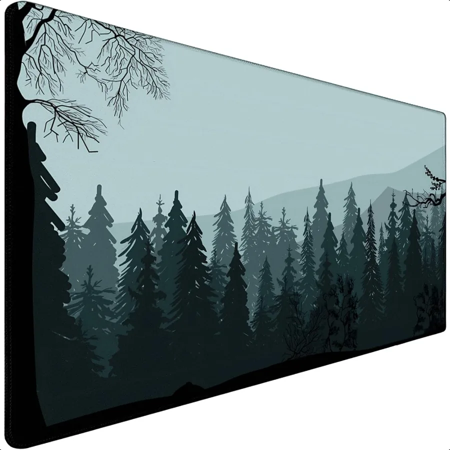 

Mouse Pad Forest Background Pattern Large Mouse Pad for Gamer 31.5X15.7 Gaming Mousepad with Nonslip Base Waterproof Comfy Comp