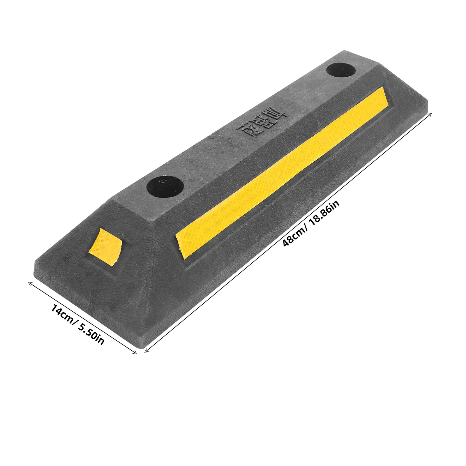 Car Parking Stopper Rubber Parking Bumper with Reflective Tape For Garage Rubber Reinforced Garage Parking Aid Wheel Stoppers
