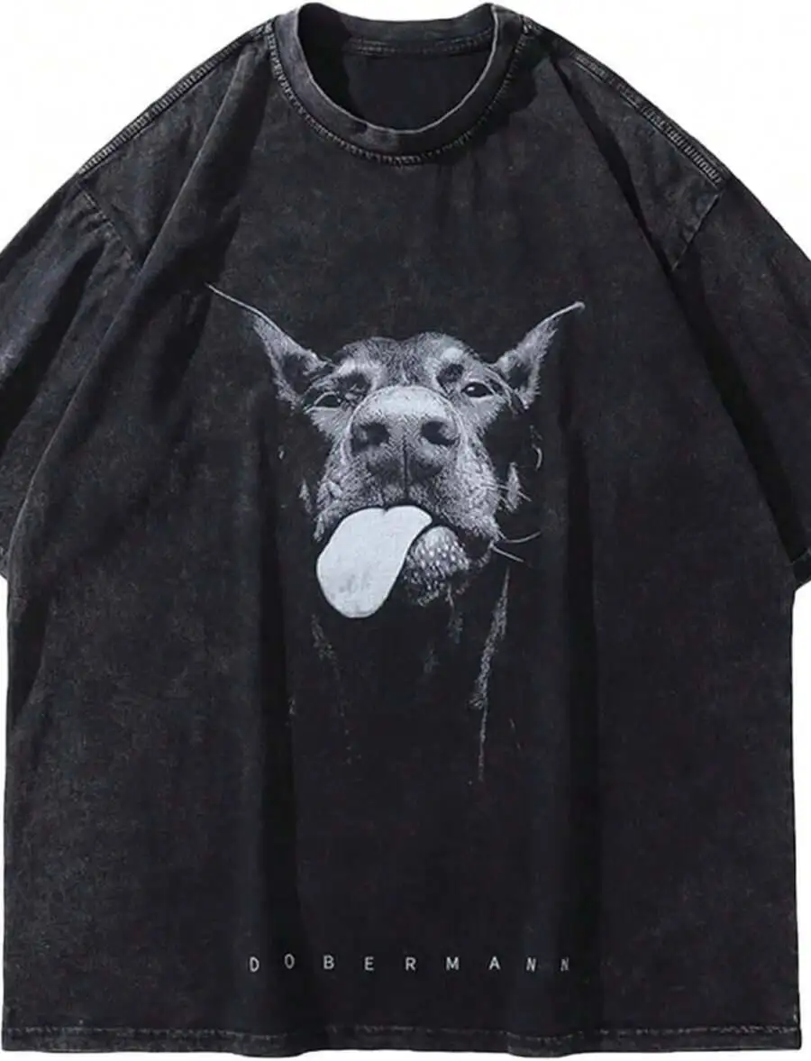 Men's Graphic Tees Shirt Unisex Oversized T-Shirt Short Sleeve Vintage Streetwear Tee Top 100% Cotton Trendy Y2K Short-Sleeve