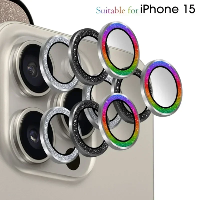 1-3 Set For IPhone 15 Pro Max Diamond Metal Camera Protector for IPhone 15 Pro Camera Protector 3PCS/Set Lens Protection Glass
