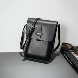 Mini erkekler Crossbody çanta moda erkek omuz çantaları deri adam telefon çantası