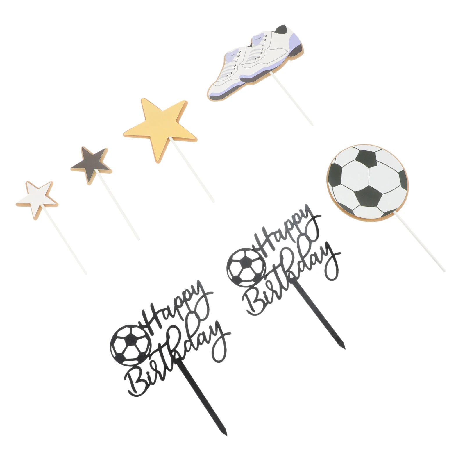 

1 set Football Cake Birthday Cake Decoration Decorate Picks Cupcake Ornaments Child Premium Creative Cupcake Toppers Safe