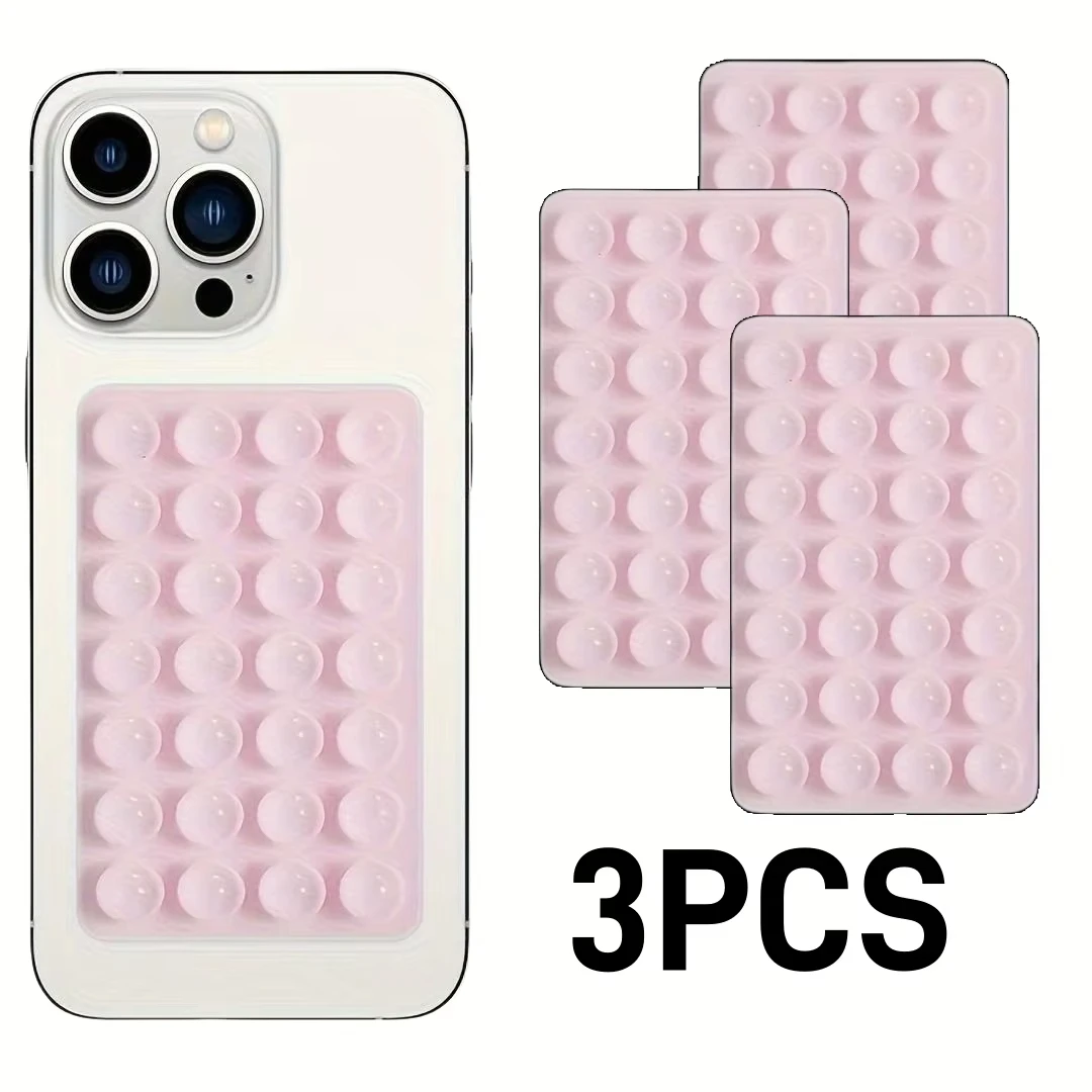3er-Pack Silikon-Saugnapf-Handyhüllenhalterung, rutschfester, klebriger Telefongriff für Mobiltelefone, starker Griffhalter für Selfies und Videos – Detail 1