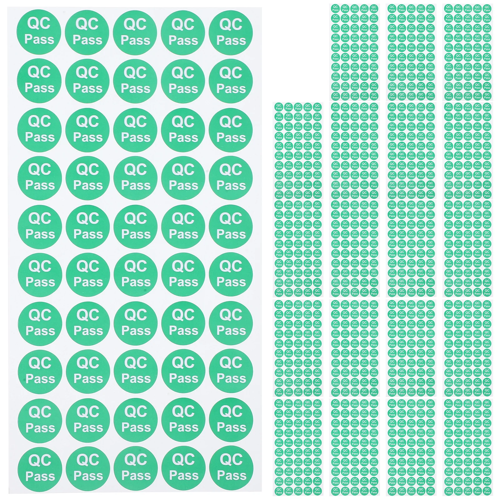 1000 قطعة Qc مرت تسميات ملصقات مستديرة قوية للتحكم في جودة المستودعات علامات اختبار ناعمة طويلة الأمد شارات لاصقة