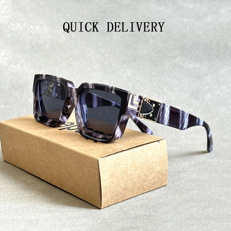 Retro Millionaire Sunglasses For Men 2024 Vintage Square Sunglasses Women Trendy Designer Fashion Glasses Gafas De Sol Hombre