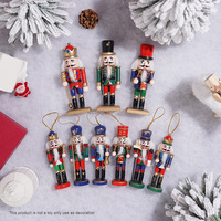 12CM Nutcracker set soldier puppet Christmas tree pendant desktop decoration handicraft doll toy New Year family decoration