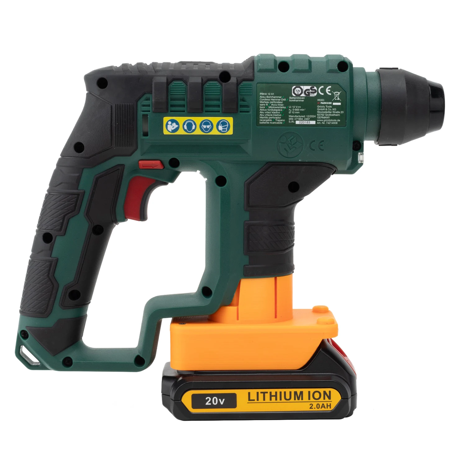 Adapter für Lidl Parkside X12V Li-Ionen-Werkzeug zu Makita 18V LXT/DeWalt 18/20V/Milwaukee 18V/Aldi Ferrex 20V Li-Ionen-Akku-Adapter – Detail 2