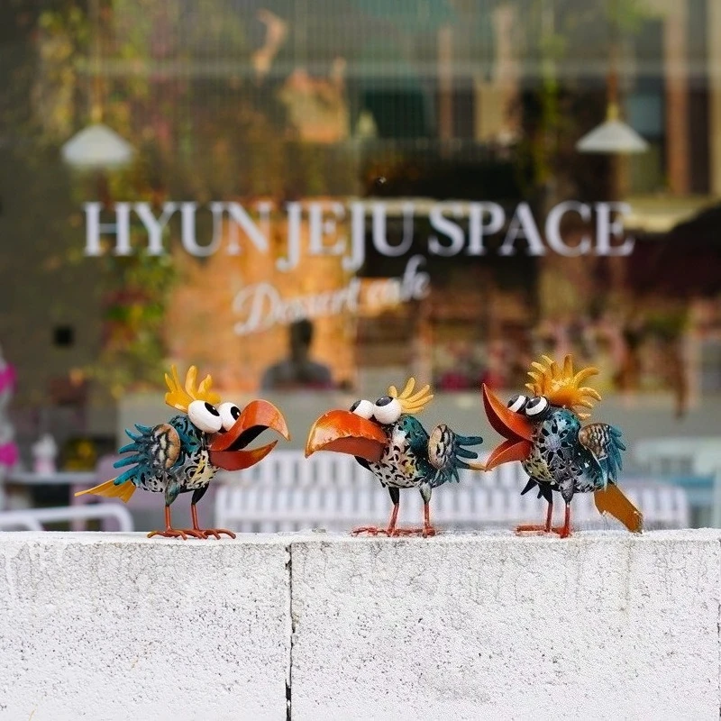 

Outdoor wrought iron rooster ornament,simulated animal landscape sculpture,courtyard garden decoration metal crafts garden decor