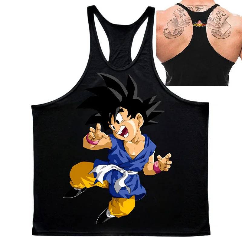 เสื้อกล้ามกีฬาผู้ชายลายการ์ตูนยอดนิยม ดราก้อนบอล ลายวูคง วัยเด็ก รุ่นใหม่ ขายดี ซัมเมอร์ 2025 ผ้าฝ้าย