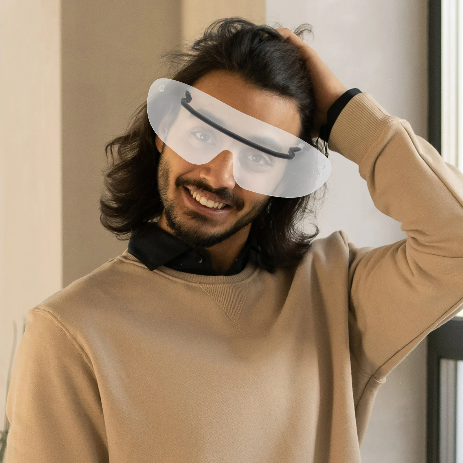 

10pcs Disposable Eye Mask Windproof Goggles Protective Glasses Anti spittle Safety Definition Lens Practical Use