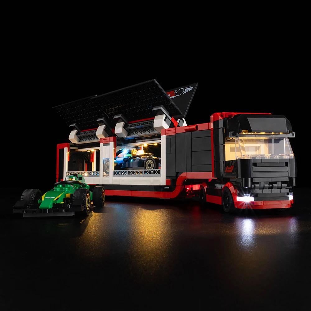 Kein Modell LED-Beleuchtungsset passend für LEGO F1 LKW mit RB20 & AMR24 F1 Cars City 60445 (Bauchblöcke nicht im Lieferumfang enthalten)