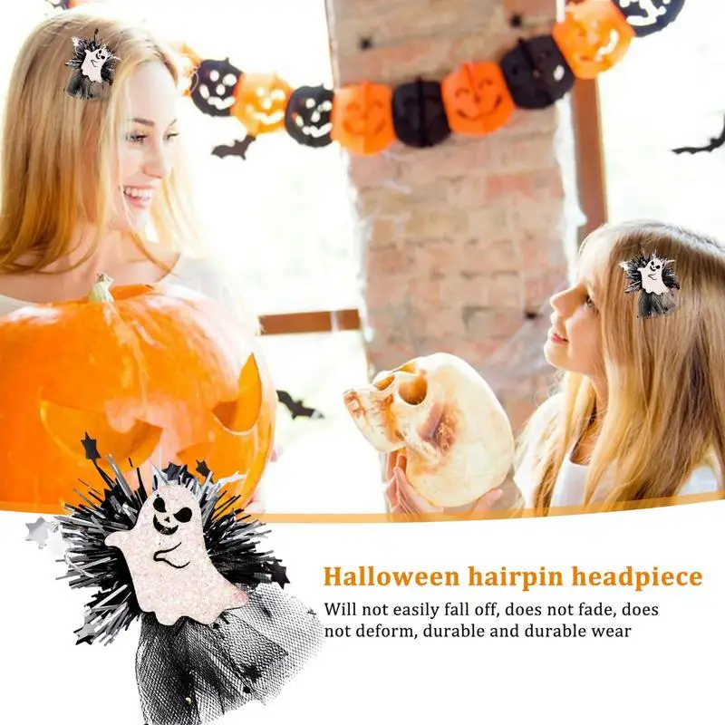 Halloween Hair Clips Glitter Headband Non-Woven Long-Lasting Halloween Hairpin Hair Clips Comfortable Glitter Headband For