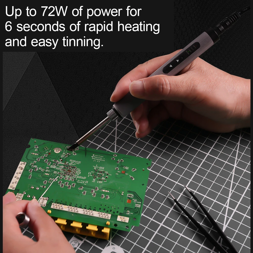 

【Новинка】Электрический паяльник, многофункциональная интеллектуальная паяльная сварочная ручка 300-400 ℃ Регулировка пайки Ремонт