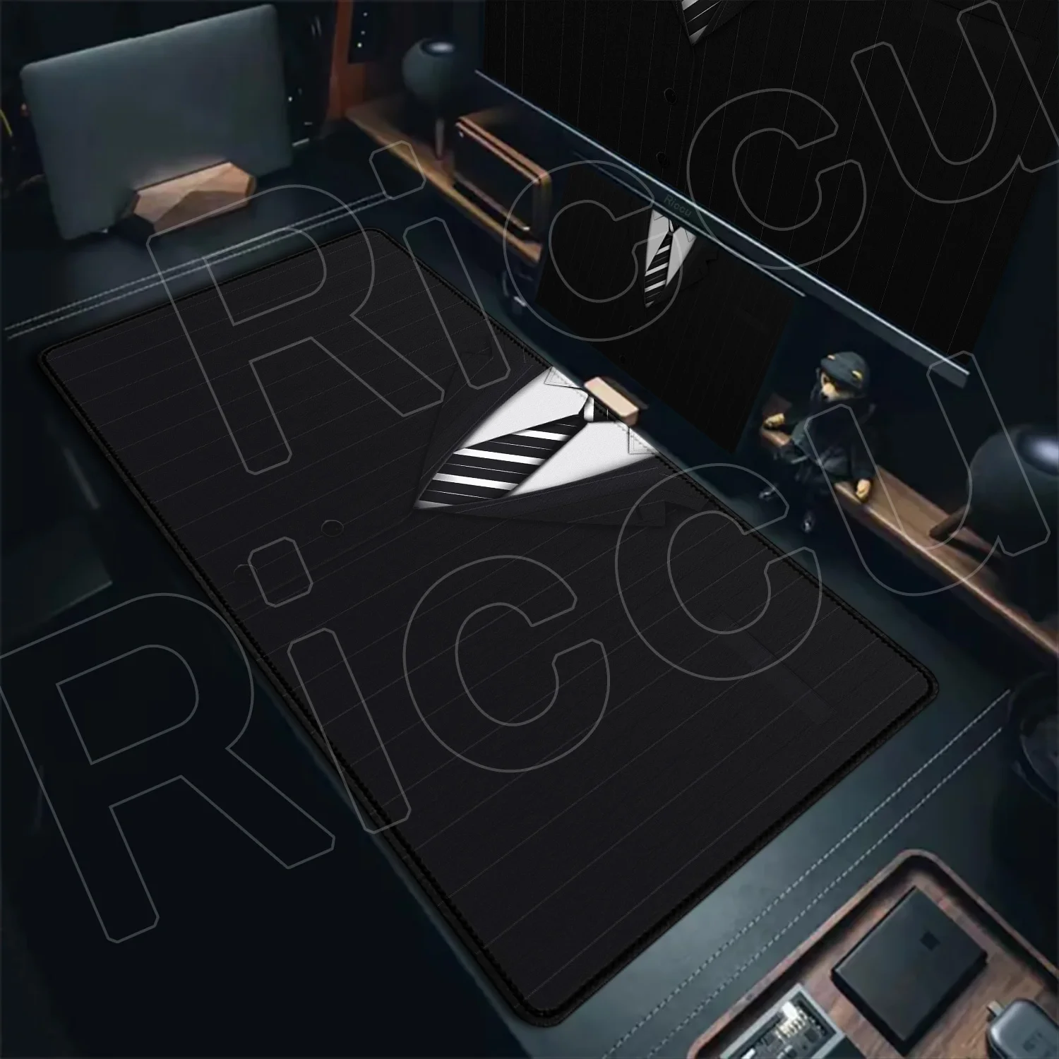 

Computer Gaming Mousepad Black Suit Large Mouse Pad XXL Extended Office Table Carpet Play Mat Non-slip Keyboard Pad For Boy Gift