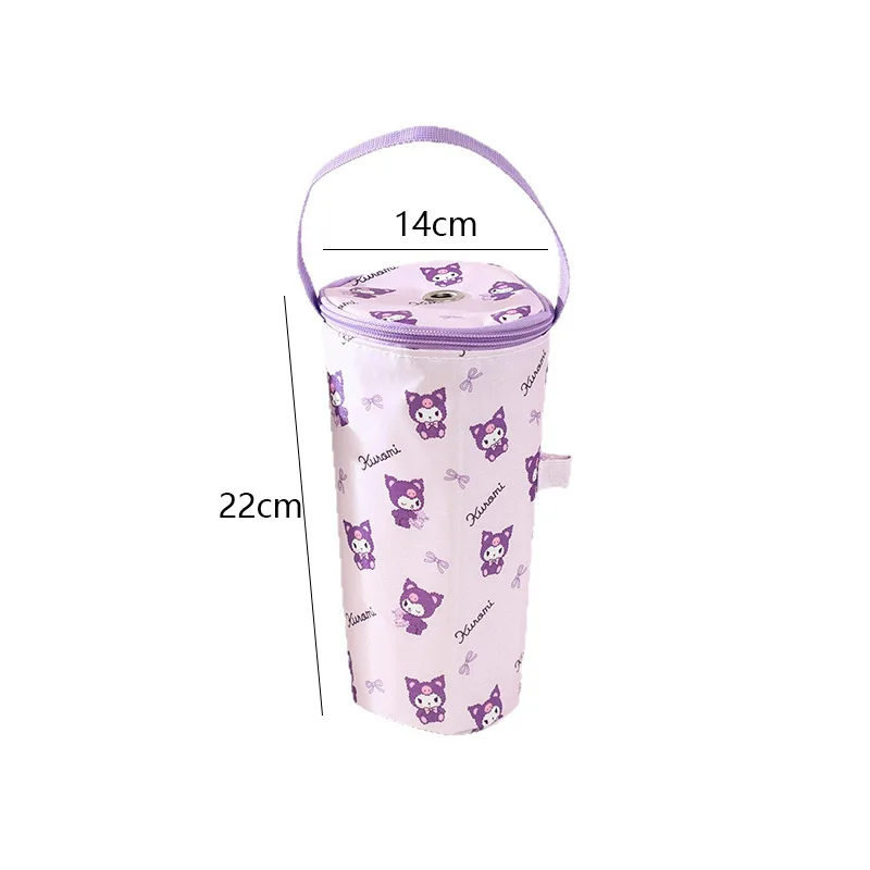 Cute Kuromi Handheld Bag Portable Milk Tea Tote Bag Heat Preservation Bag Eco-friendly Handbag Carrying Insulated Cup Cover Gift view 6