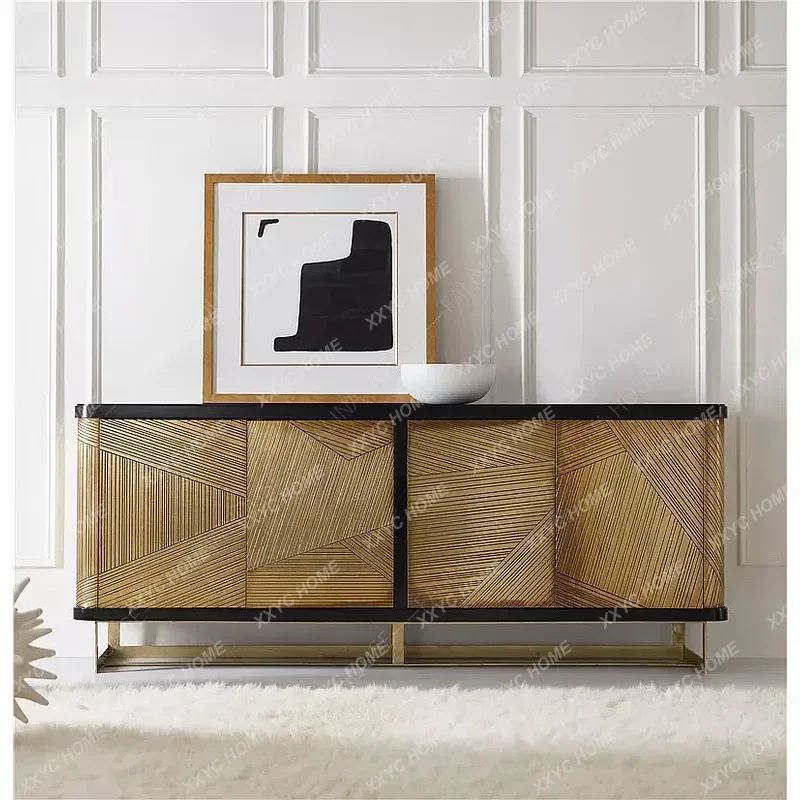 XX Luxury TV Stand Modern Small Apartment Living Room High Entryway Console Table Solid Wood Decor Cabinet