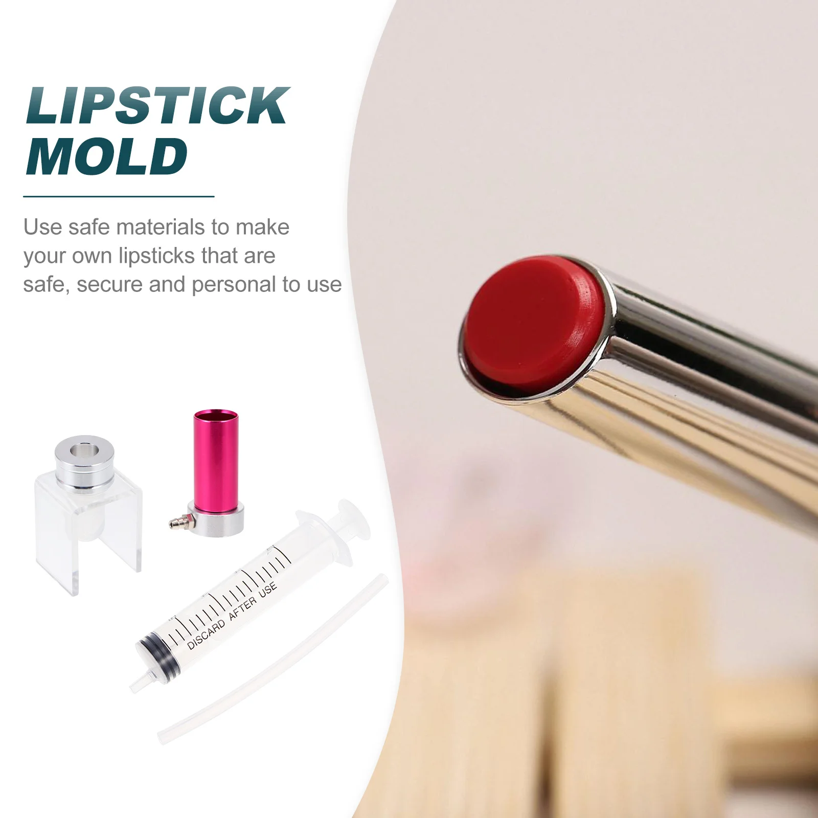 

4Pcs Silicone Diy Lipstick Mold DIY Homemade Handmade Lip Balm Making Mold Eco Friendly Durable Washable Safe Use